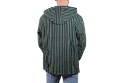 KUNST UND MAGIE Sweatponcho Kapuzenpulli Baja Jerga Hoodie Dunkelgrün/Grün
