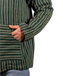 KUNST UND MAGIE Sweatponcho Kapuzenpulli Baja Jerga Hoodie Dunkelgrün/Grün