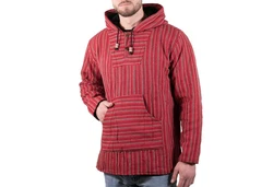 KUNST UND MAGIE Sweatponcho Kapuzenpulli Baja Jerga Hoodie Dunkelgrün/Grün