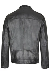bugatti Lederjacke BUDANILO Dunkelgrau/Rot/Schwarz/Grau/Hellblau/Hellgrau
