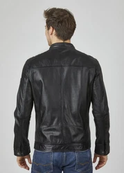 bugatti Lederjacke BUDANILO Dunkelgrau/Rot/Schwarz/Grau/Hellblau/Hellgrau