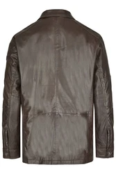 bugatti Lederjacke BUDAVID Dunkelbraun/Grau/Braun/Dunkelgrün