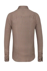 DESOTO Langarmhemd Beige/Braun/Bordeaux
