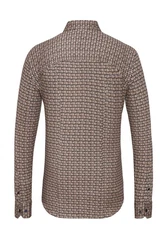 DESOTO Langarmhemd Beige/Braun/Bordeaux