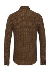 DESOTO Langarmhemd Braun/Dunkelbraun/Bordeaux