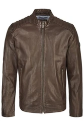 bugatti Lederjacke BUAPOLLO Dunkelbraun/Grau/Braun/Dunkelgrün