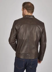bugatti Lederjacke BUAPOLLO Dunkelbraun/Grau/Braun/Dunkelgrün