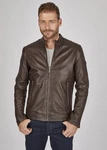 bugatti Lederjacke BUAPOLLO Dunkelbraun/Grau/Braun/Dunkelgrün