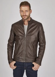 Lederjacke BUAPOLLO mit Schultersteppung und Reiverschlssen