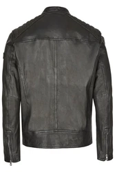 bugatti Lederjacke BUAPOLLO Schwarz/Dunkelgrau/Grau/Dunkelgrün