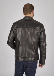 bugatti Lederjacke BUAMADEO mit Stehkragen Grau/Dunkelgrün/Braun/Dunkelgrau/Dunkelbraun/Khaki