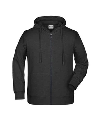 James & Nicholson Hoodie JN 8026 Kapuzen Sweatjacke Dunkelgrau/Grau/Schwarz