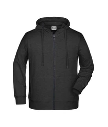 James & Nicholson Hoodie JN 8026 Kapuzen Sweatjacke Dunkelgrau/Grau/Schwarz