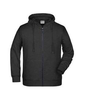 James & Nicholson Hoodie JN 8026 Kapuzen Sweatjacke Dunkelgrau/Grau/Schwarz