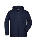 James & Nicholson Hoodie JN 8026 Kapuzen Sweatjacke Dunkelblau/Blau