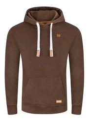 riverso Herren Kapuzenpullover RIVLinus Hoodie Sweatshirt Braun/Khaki/Dunkelbraun/Grau