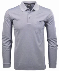 RAGMAN Poloshirt Langarmshirts Grau/Hellgrau/Blau
