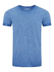 Riverso Herren Basic T-Shirt RIVMatteo Regular Fit Kurzarm Blau/Hellblau