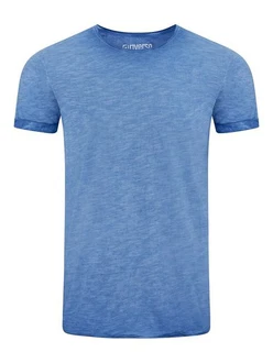 Riverso Herren Basic T-Shirt RIVMatteo Regular Fit Kurzarm Blau/Hellblau Riverso Herren Basic T-Shirt RIVMatteo Regular Fit Kurzarm Blau/Hellblau