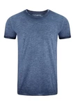 Riverso Herren Basic T-Shirt RIVMatteo Regular Fit Kurzarm Dunkelblau/Blau/Hellblau