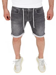 WOTEGA Jeansshorts Diego Dunkelgrau/Grau/Hellgrau