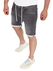 WOTEGA Jeansshorts Diego Dunkelgrau/Grau/Hellgrau