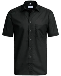 GREIFF Kurzarmhemd BASIC Herren Corporate Hemd Schwarz