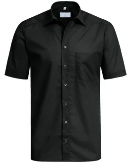 GREIFF Kurzarmhemd BASIC Herren Corporate Hemd Schwarz
