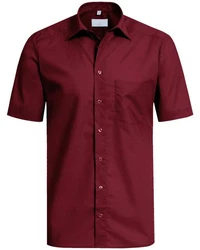 GREIFF Kurzarmhemd BASIC Herren Corporate Hemd Dunkelrot/Bordeaux