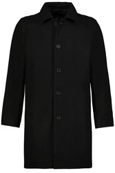 JP1880 Kurzmantel Hemdkragen Schwarz