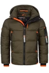 Geographical Norway Steppjacke Herren Winter Jacke Parka Outdoor Dunkelgrün/Khaki