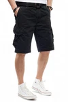 Jet Lag Cargoshorts Take off 3 mit Gürtel Dunkelblau/Schwarz/Grau