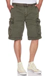 Jet Lag Cargoshorts Take off 8 mit Gürtel Dunkelgrün/Khaki