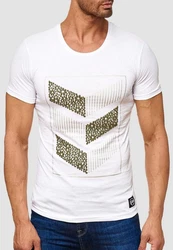 Egomaxx T-Shirt 3D Print Short Sleeve Shirt H2160 (1-tlg) 2160 Weiß