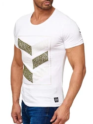 Egomaxx T-Shirt 3D Print Short Sleeve Shirt H2160 (1-tlg) 2160 Weiß
