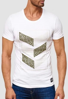 Egomaxx T-Shirt 3D Print Short Sleeve Shirt H2160 (1-tlg) 2160 Weiß