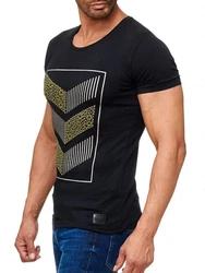 Egomaxx T-Shirt 3D Print Short Sleeve Shirt H2160 (1-tlg) 2160 Schwarz (2160)