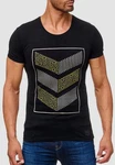 Egomaxx T-Shirt 3D Print Short Sleeve Shirt H2160 (1-tlg) 2160 Schwarz (2160)