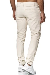 Tazzio Chino Herren Slim Fit Chinohose Designer Hose Stoffhose Herrenhose Stretch Neu (19530) Khaki/Beige