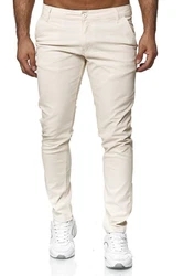 Tazzio Chino Herren Slim Fit Chinohose Designer Hose Stoffhose Herrenhose Stretch Neu (19530) Khaki/Beige