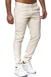 Tazzio Chino Herren Slim Fit Chinohose Designer Hose Stoffhose Herrenhose Stretch Neu (19530) Khaki/Beige