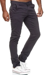 Tazzio Chino Herren Slim Fit Chinohose Designer Hose Stoffhose Herrenhose Stretch Neu (19530) Dunkelgrau/Khaki/Grau/Hellgrau