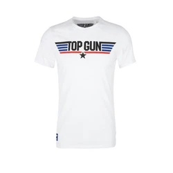 s.Oliver T-Shirt mit Top Gun Print Maverick Slim Fit kurzarm Weiß/Dunkelblau/Blau/Creme