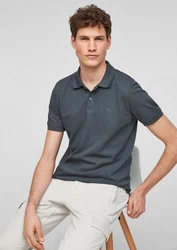 s.Oliver Herren Poloshirt Kurzarm Regular Fit mit Logostickerei Dunkelblau/Blau