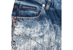 Cipo & Baxx Slim-fit-Jeans Herren Jeans Hose Blau/Weiß