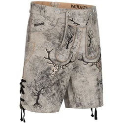 PAULGOS Trachtenhose Herren Lederhose Kurz mit Trägern (HK6) HK6