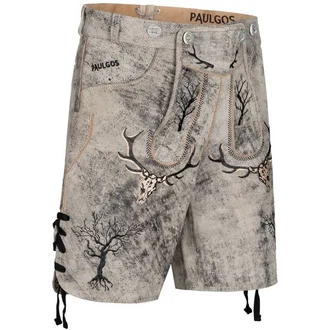 PAULGOS Trachtenhose Herren Lederhose Kurz mit Trägern (HK6)