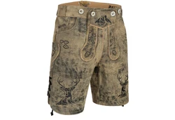 PAULGOS Trachtenhose Herren Lederhose Kurz mit Trägern (HK4) HK4