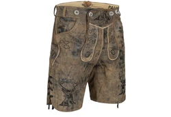 PAULGOS Trachtenhose Herren Lederhose Kurz mit Trägern (HK4) HK4