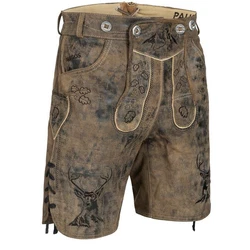 PAULGOS Trachtenhose Herren Lederhose Kurz mit Trägern (HK4) HK4